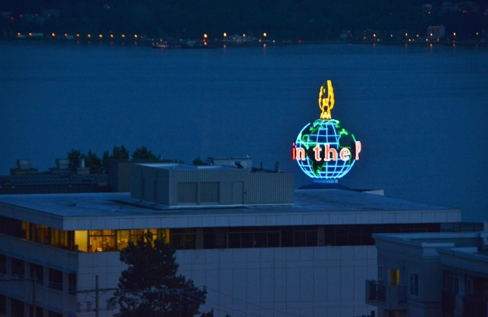 Seattle skyline at night